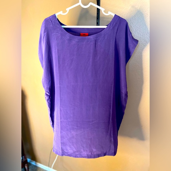 - 100% Silk Royal Silk top in purple with cap sleeves XXL layer or on it’s own - Picture 3 of 5
